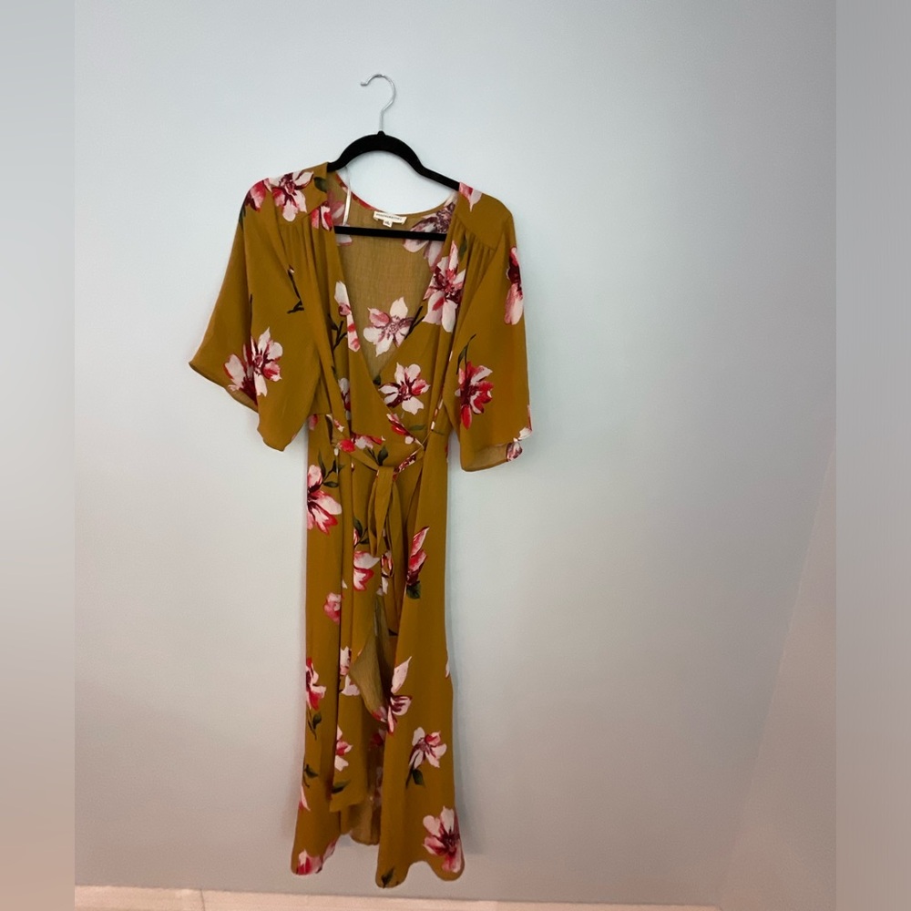 Dance and Marvel mustard floral dress
